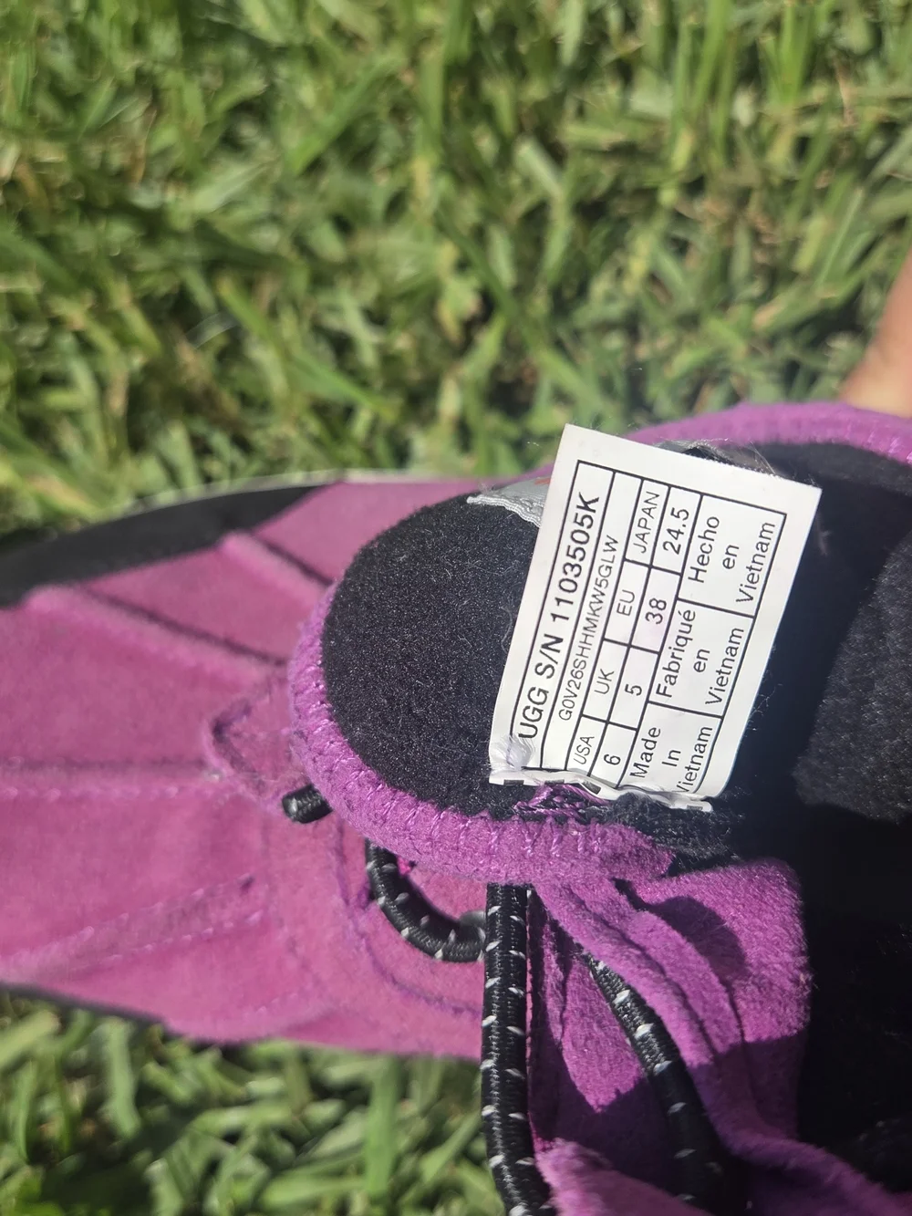 UGG Kids Purple/Black Suede Snow Boots